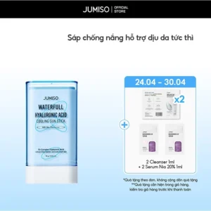 Sáp chống nắng hỗ trợ dịu da tức thì JUMISO Waterfull HA Cooling SunStick 18g SPF 50+ PA++++