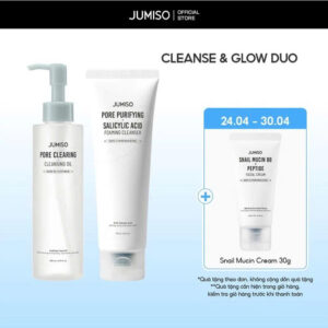 Cleanse & Glow Du Bộ đôi tẩy trang và làm sạch sâu JUMISO Cleansing Oil và Pore Purifying Salicylic Foaming Cleanser